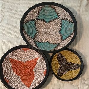 Handcrafted Woven Basket Set - Multicolor
